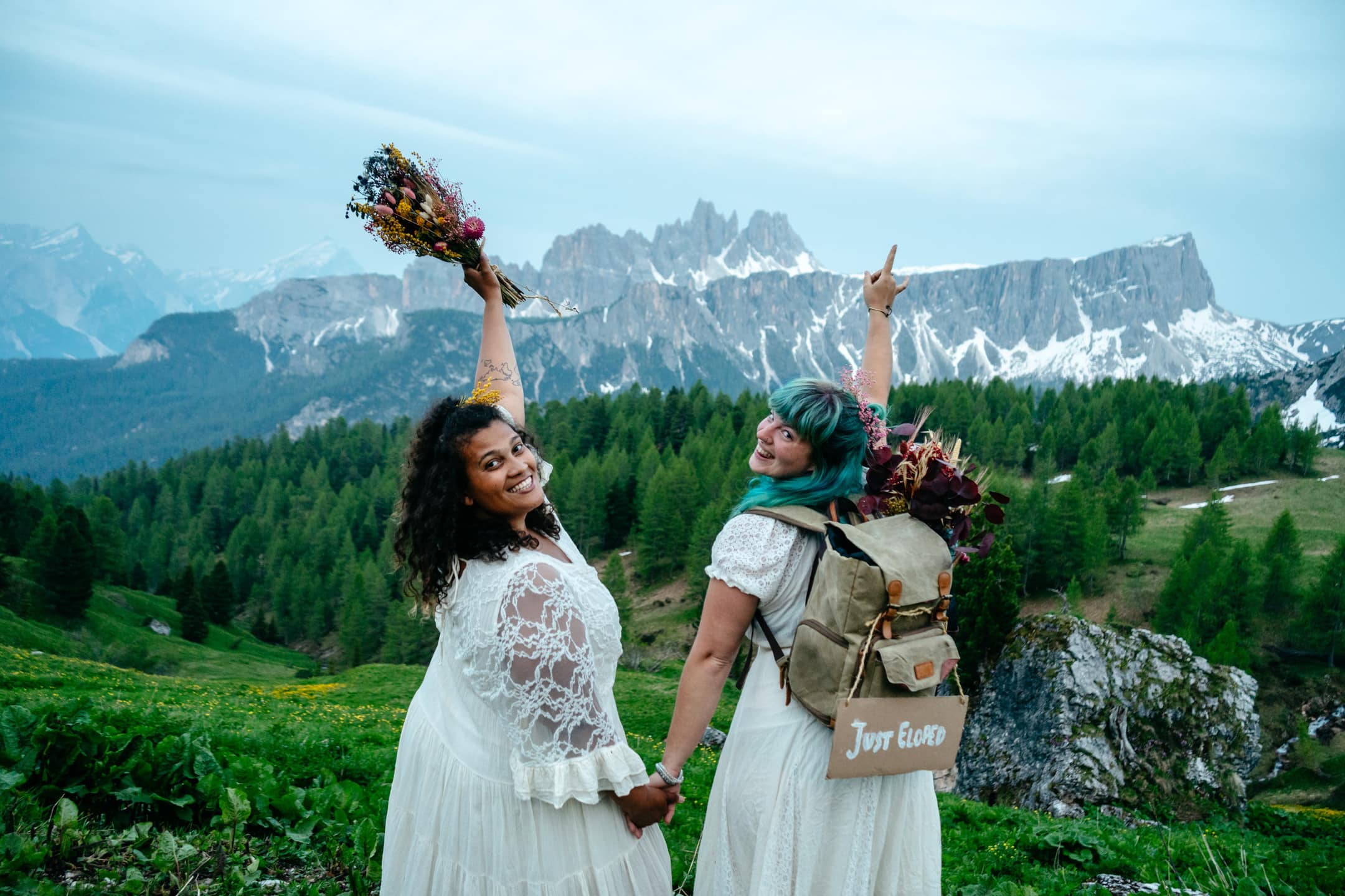 lgbtq couple eloping in the dolomites