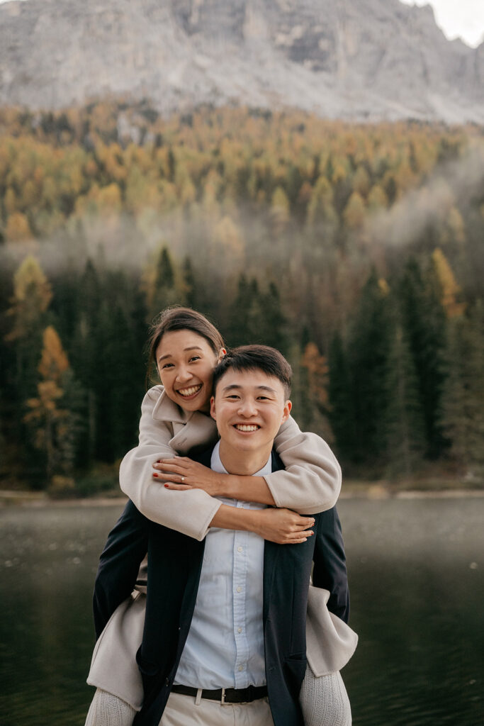 Smiling couple enjoying nature together