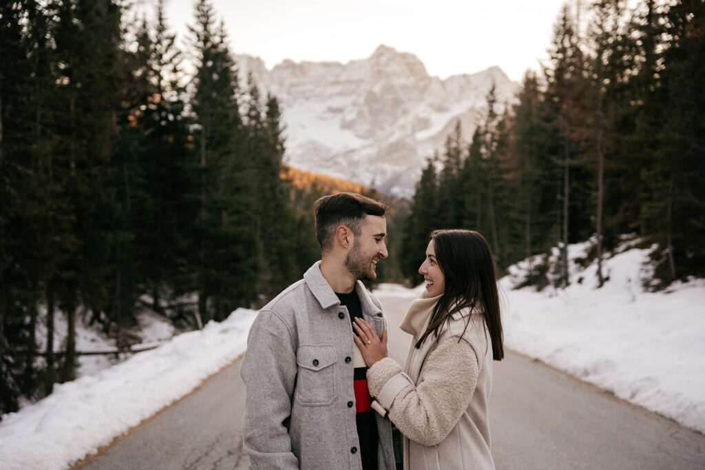 Rachel & James • Frozen Whispers of Forever • Winter Surprise Proposal Photoshoot in the Dolomites